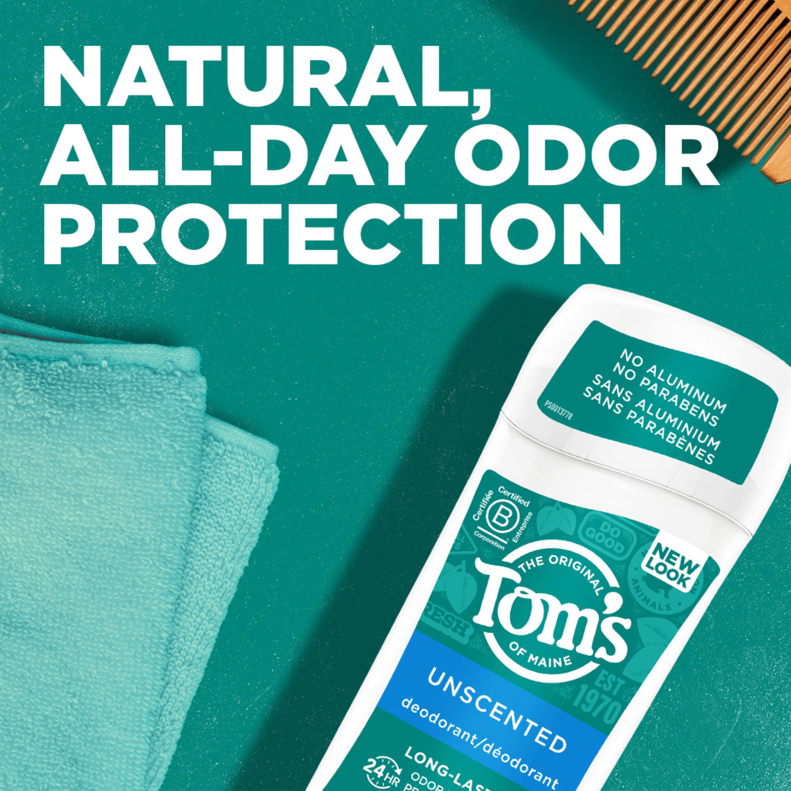 Tom's of Maine Long Lasting Unscented Deodorant 2.25 Oz. Stick - image 3 of 12