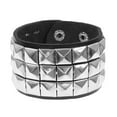 thumbnail image 6 of RYUJNDK Black Leather Punk Bracelet Distinctive Studded Bracelet Comfortable Leather Bracelet for Music Festivals and Parties, 6 of 16