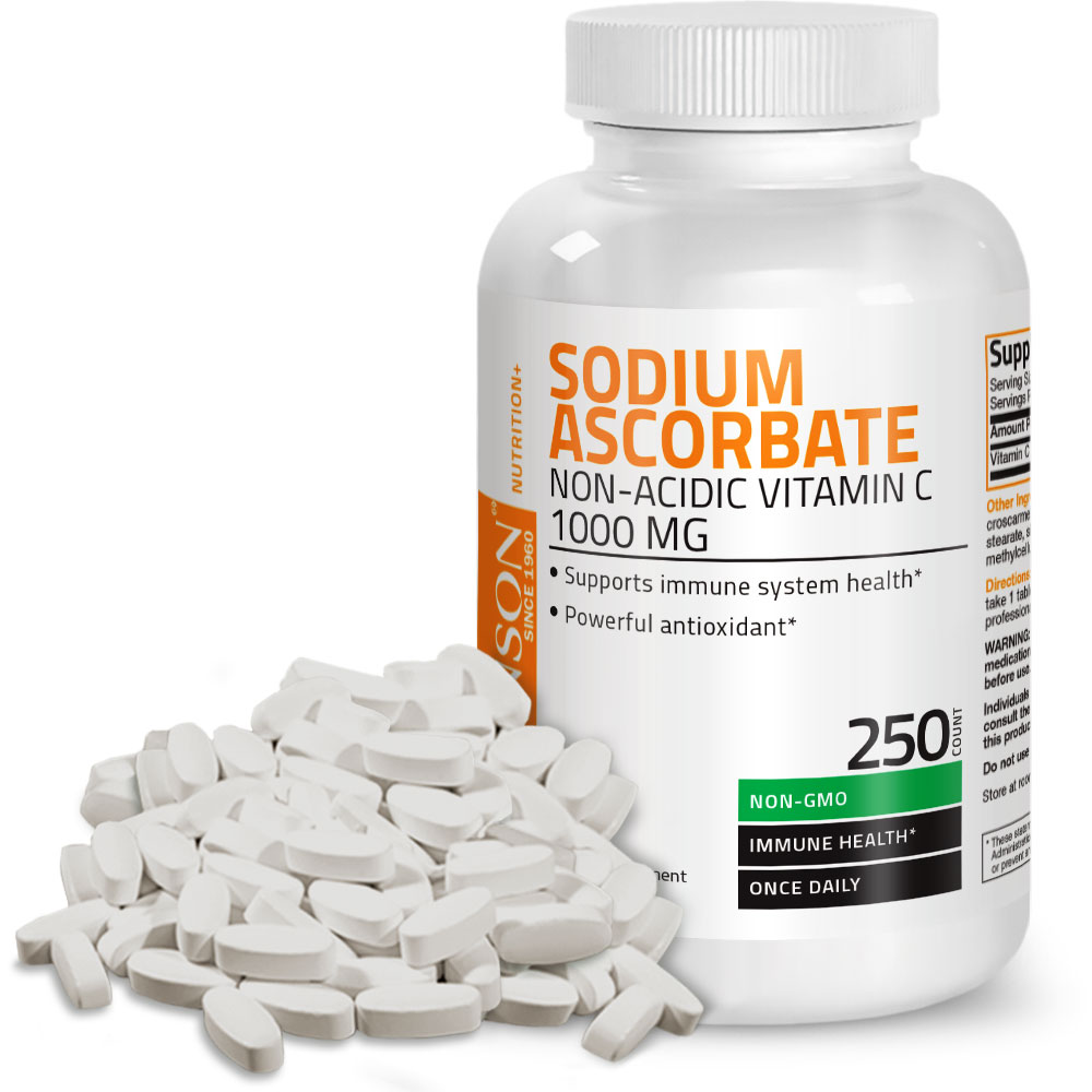 Bronson Sodium Ascorbate Non Acidic Vitamin C 1000mg 250 Tablets Walmart Com Walmart Com