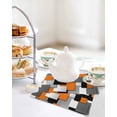 thumbnail image 4 of Burnt Orange Black Geometric Kitchen Dish Towels for Drying Dishes Set of 3, Modern Abstract Art Block Waffle Weave Microfiber Hand Tea Bathroom Towels Quick Dry & Absorbent Towel 12x12, 4 of 7