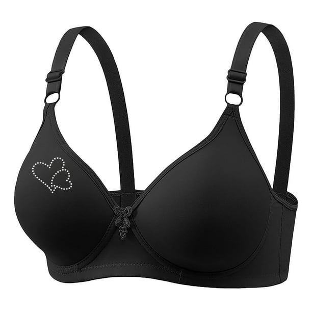 Sujetador de nailon para mujer, estilo sin aros de acero, estampado, con hebilla en la espalda fruncida, transpirable, para uso diario