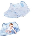 thumbnail image 1 of Foldable Baby Crib Portable Self-Supporting Zip Baby Travel Mosquito Net（Blue）108 x 60 x 38 cm, 1 of 5