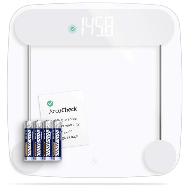 Báscula Digital AccuCheck Greater Goods Peso Corporal Elegante y Moderno 400lbs Transparente Greater Goods GG-666767