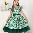 thumbnail image 4 of Girl Shamrock Princess Dress St Patricks Day Costume Outfits, Size for 3-8Y, 4 of 6