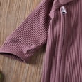 thumbnail image 4 of Newborn Infant Baby Boys Girls Romper With Zipper Ribbed Jumpsuit Kids Pajamas Clothes, 4 of 6