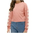 thumbnail image 5 of SERTG Children Fashionable Short Tops Long Sleeves Round Neck Sweatshirt Fall Winter Loose T-shirt with Cute Print for Kids 4-13 Years (Pink,4-5 Years), 5 of 5