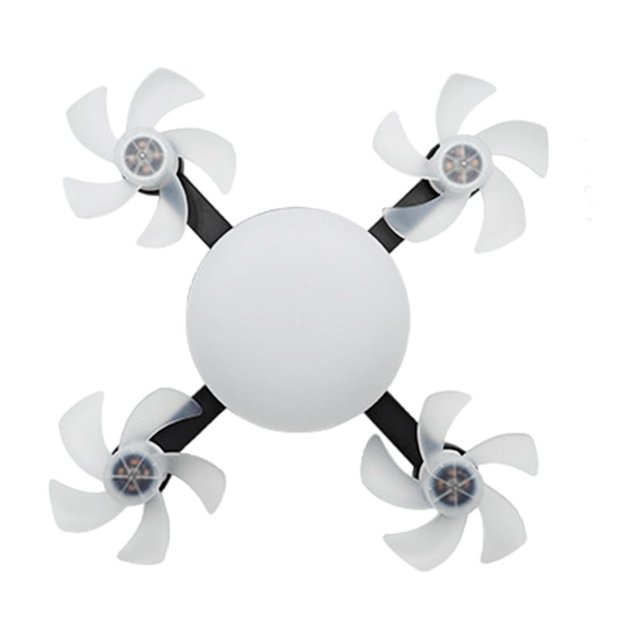 kurtrusly Three-color Endless Dimming Fan Light Timing Function Fan Blade Selected ABS black 4-head
