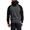 thumbnail image 2 of G-Style USA Men's Heavyweight Contrast Raglan Sleeve Fleece Pullover Hoodie Sweatshirt MH13112 - Charcoal/Black - Large, 2 of 6
