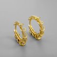 thumbnail image 2 of Pendientes de lujo de plata S925 para mujer con diamantes engastados y chapados en oro Pendientes versátiles y hebilla de pendientes simples, 2 of 6