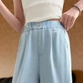 thumbnail image 7 of UJNDER Girls Thin Pants Casual Loose Straight Leg Trousers Embroidery Kids Breathable Lightweight Girls Pants,Light Blue,15-18 Years, 7 of 7