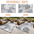 thumbnail image 6 of LUOVEN Waterproof Reversible Outdoor Rug 6x9 Plastic Straw Patio Rug for Deck, RV, Camping, Garden, Backyard, Porch, Gray & White, 6 of 8