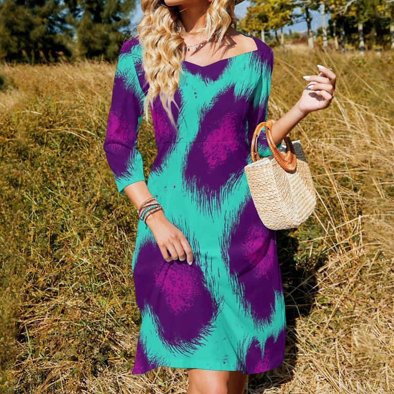 purple animal print dress Buy Love & Roses Purple Animal Puff Sleeve Midi Dress from Next USA