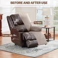 thumbnail image 6 of Lapalife 4 Pieces Stretch Velvet Recliner Covers, Soft Plush Recliner Chair Slipcover with Side Pockets Furniture Protector for Dogs Cats, 1 Pack, Taupe, 6 of 8