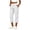 White #022, variant on Womens Linen Cropped Jogger Pants Elastic Drawstring Waist Casual Summer Trousers with Pockets Lightweight Lounge Pants, XL