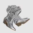 thumbnail image 6 of Cowboy Boots for Women Cowgirl Mid Calf Western Boots Embroidered Stitched Pointed Toe Chunky Bppties, 6 of 8