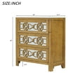thumbnail image 3 of 26" Mirrored Storage Cabinet 3 drawers for Bedroom Hallway Entryway Living Room, Gold, 3 of 10