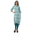 thumbnail image 3 of Moomaya Kurti en Coton Col Mandarin pour Femmes Robe Longue Imprimée Grande Taille, 3 of 6