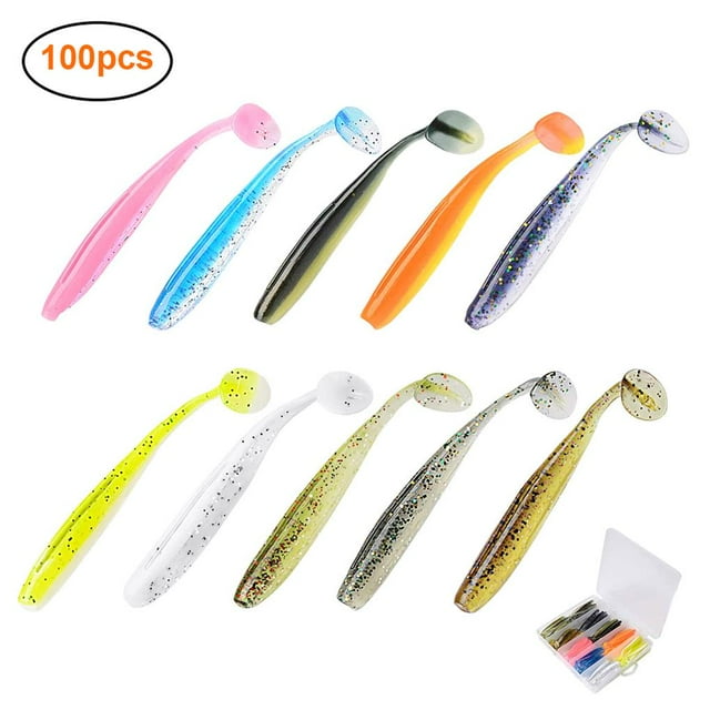 yingyy 100PCS T-Shape Fishing Lures Bionic Fishing Lure Durable Reusable Fishing Bait for Freshwater Fish Trout