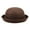 Coffee, variant on UJNDER Elegant Adults Solid Hat Roll Up Brim Panama Bowler Hat Bucket Hat Classic Wool Round Design for Men and Women Khaki