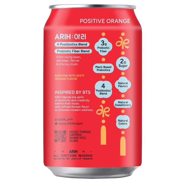 ARIH Dual Biotic Soda, Functional Prebiotic and Postbiotic Soda