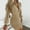 Khaki, variant on Women's Floral Dress, V-Neck Lantern Sleeve Midi Dress, Casual Spring Summer Dress, Soft Stretch Fabric