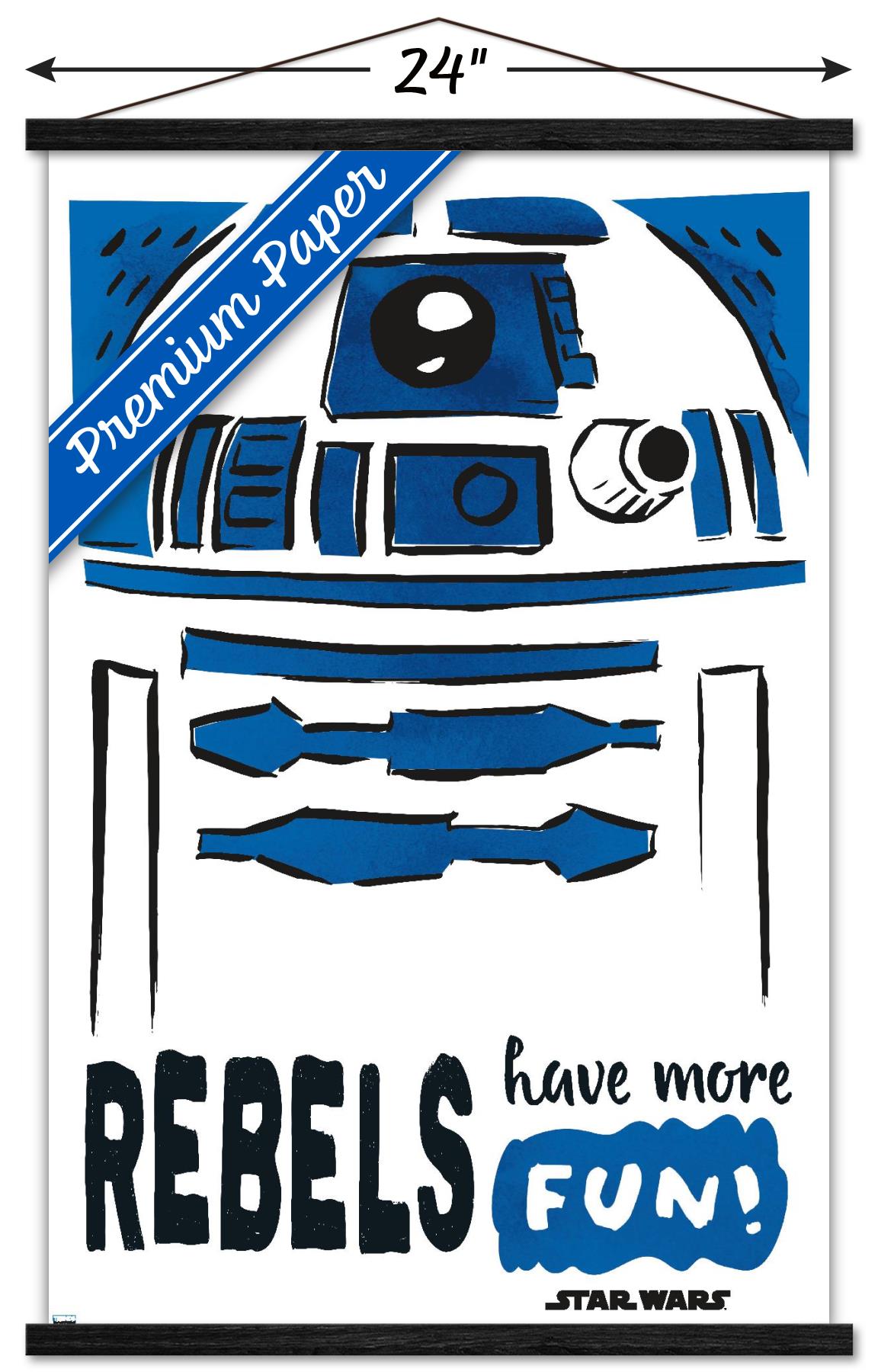 Star Wars: Saga - R2-D2 Fun Wall Poster with Wooden Magnetic Frame, 22.375" x 34"