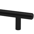 thumbnail image 4 of 25 Pack Rok Hardware Solid Metal Euro Style 3-3/4 Inch (96mm) Center, 6 Inch (152mm) Length Cupboard Pull, Matte Black Cabinet Bar Pull, 4 of 4