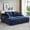 Blue|Dual, variant on Aukfa 68" Oversized Chaise Lounge Boneless Couch with 2 Cup Holder&Side Pocket, 3Pillows, Corduroy, Camel