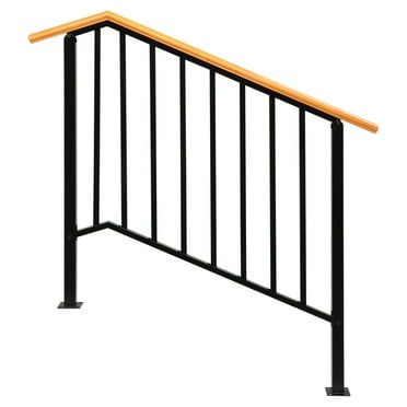 Ktaxon Handrail for Stairs Fits 1-4 Step Stair Railing Handrail for Outdoor Step -  Wood Hand Railing