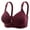 Wine Red, variant on 3PCS Women Bra Rhinestone Decor Shockproof Push-up Anti-snagging Solid Color Back Closure Wireless Adjustable Shoulder Strap Mother Sport Bra Wine Red 44