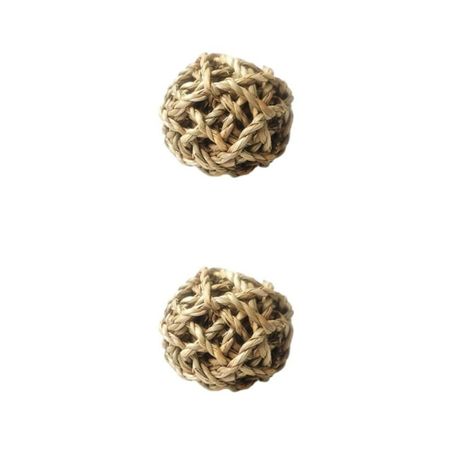 Greeniant Para espacios pequeños, bolas para masticar hierbas para vida compacta, animales pequeños, bolas de juego, juguetes para masticar bola de pastos de agua 7cm 2Conjunto