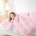 thumbnail image 3 of Manfei Cartoon Ribbon Bow Knot Full Size Comforter Sets 3 Pieces for Kids Girls,Cute Polka Dots Bedding Sets for Teens Female,Pink Reversible,Super Cozy Room Decor, 3 of 6