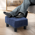 thumbnail image 3 of Magshion Foot Stool Ottoman with Padded Seat, Modern Cotton-linen Footrest, Rectangular Seat Stool, Navy Blue, 3 of 9