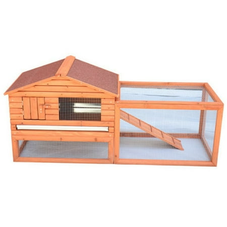 Pawhut Outdoor Guinea Pig Pet House/Rabbit Hutch Habitat with Run