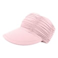 thumbnail image 2 of Only Moment Pink Wide Brim Visor Sun Hats for Women Nylon Wide Brim Sun Visor Hat for Women, Upf50+ Lightweight Foldable Ponytail Sports Cap One Size, 2 of 7