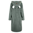 thumbnail image 6 of DJDLJWCJ Womens Long Sleeve Hooded Robes for Women Solid Fleece Warm Soft Bathrobe with Pockets Sleepwear Robes, Pajamas Loungewear Green 2XL, 6 of 6