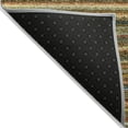 thumbnail image 4 of 3' X 5' Coral Gold And Green Striped Washable Indoor Outdoor Area Rug, 4 of 5