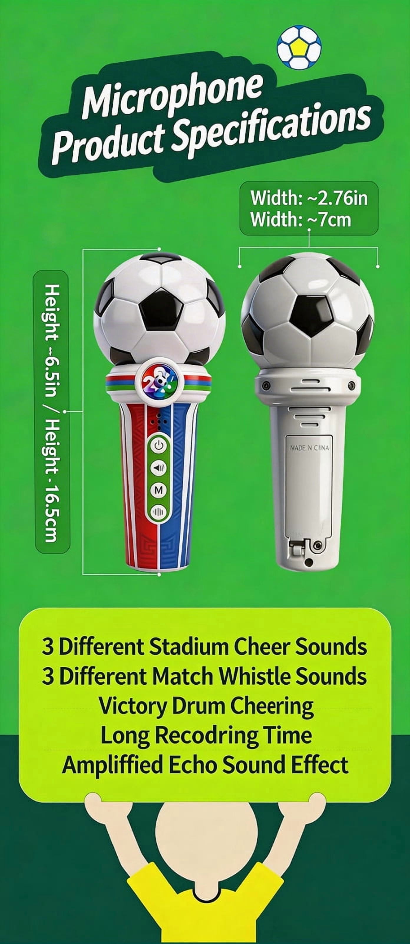 Recordable Megaphone Speaker Device, Portable Voice Amplifier Cheering Tool Device, Handheld Recording Playback Announcement Tool, Stadium Event Competition Sound Projection Equipment