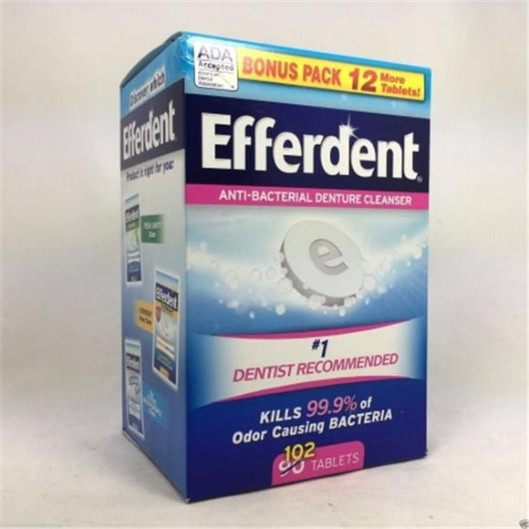 Merchandise 0455857 Efferdent Anti-Bacterial Denture Cleanser Tablets&#44; 102 Count
