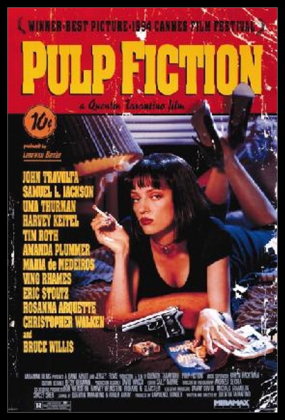 Pulp Fiction Uma Movie Poster Laminated & Framed Poster (24 x 36