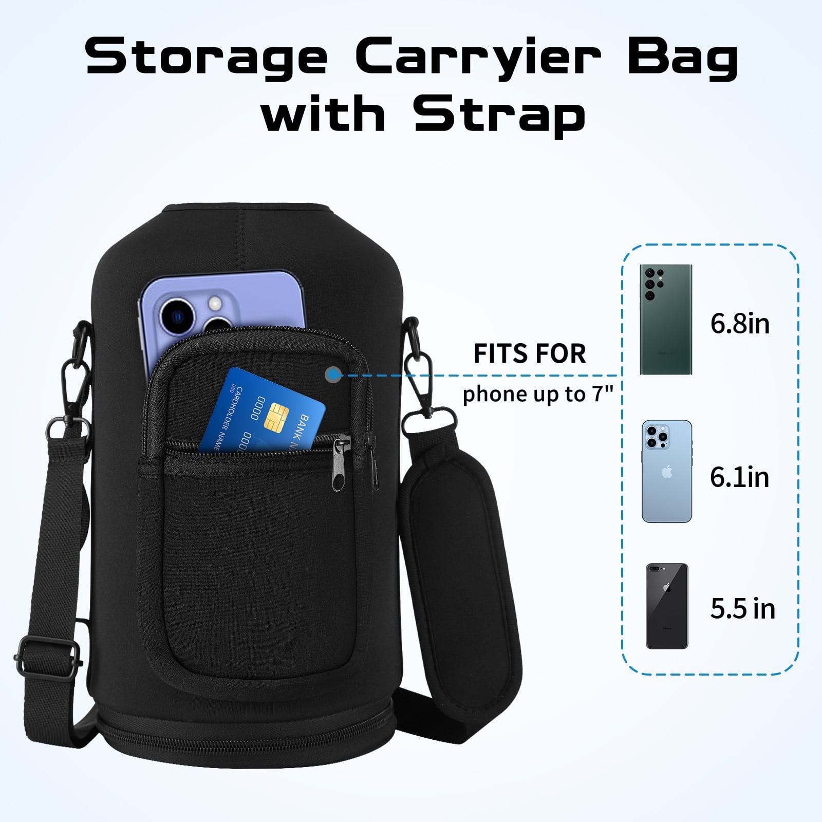 128oz Insulated Water Bottle Flask with Straw, Auto Spout Lids, Paracord Handle & Bottle Carrier, Vacuum 1 Gallon Stainless Steel Water Jug for Travel Hiking Camping Work
