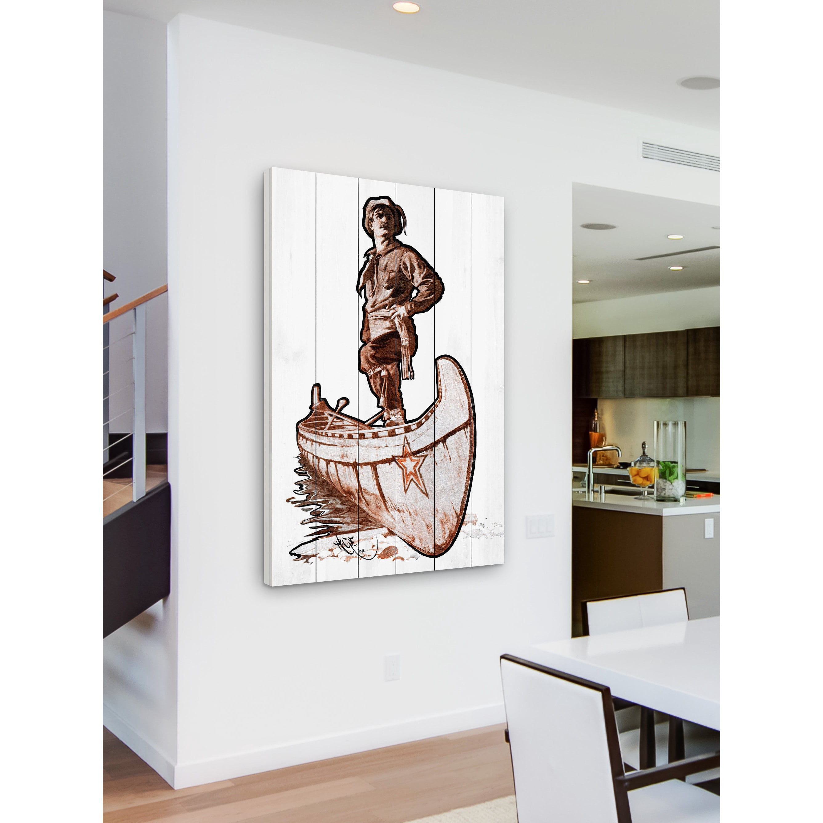 Marmont Hill "Frontiersman" Painting Print on White Wood