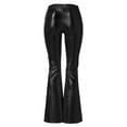 thumbnail image 4 of DuoJiaJ Women's Shiny Metallic Flared Pants High Waisted Stretchy Bell Bottom Wide Leg Pants Trousers Women’s Casual Cargo Pants Elastic Waist, 4 of 4