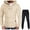 Khaki, variant on Levmjia Men Cargo Pants Relaxed Fit Men's Winter Plaid Sweatshirt Pants Sets Sports Suit Tracksuit
