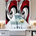 thumbnail image 4 of Red Black Twist Art Swag Curtain Valance for Windows, Abstract Window Treatments Short Swag Topper for Kitchen Windows Bathroom Bedroom, 28"x36", 4 of 8