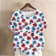 thumbnail image 2 of Independence Day Patriotic T-Shirts American Flag Printed Tunic Tops 4Th Of July Summer T Shirts Round Neck Tees Short Sleeve Shirts Bamboo Linen Tee Shirts Beach Vacation Outfits, 2 of 4