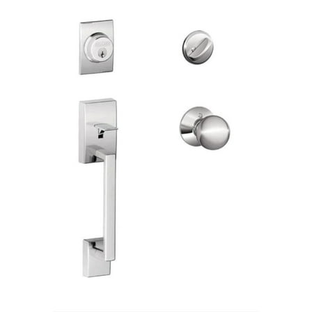 Schlage Lock Company F60 CEN 625 ORB Schlage Century Front Entry Orbit Interior Handleset, Bright Chrome