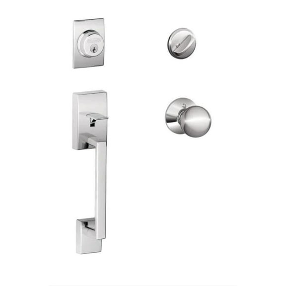 Schlage Lock Company F60 CEN 625 ORB Schlage Century Front Entry Orbit Interior Handleset, Bright Chrome