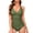 Army Green, variant on Women's One Piece Bathing Suits Tummy Control Swimsuits V Neck Ruched Slimming Swimwear