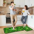 thumbnail image 6 of Coolnut Beautiful Shamrock Clover Leaves Green Kitchen Rugs Door Mat 2PCS,Carpet Front Entrance Non-Slip Relieve Fatigue Washable Floor Mat for St. Patrick's Day Kitchen Bedroom Porch, 6 of 7